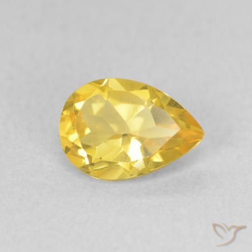 0.69克拉天然黄水晶，梨形，VVS-VS