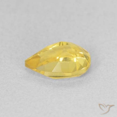 0.69克拉天然黄水晶，梨形，VVS-VS