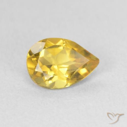 0.64克拉天然黄水晶，梨形，VVS-VS