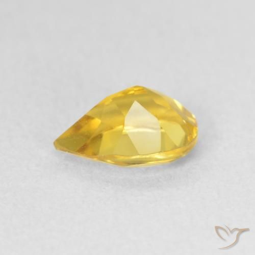 0.64克拉天然黄水晶，梨形，VVS-VS