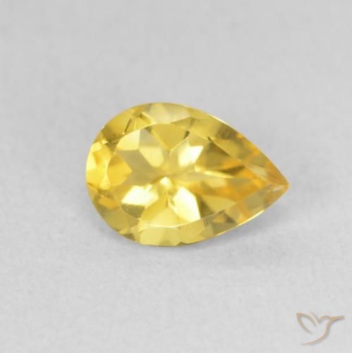 0.65克拉天然黄水晶，梨形，VVS-VS