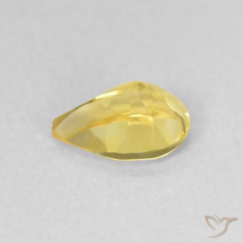 0.65克拉天然黄水晶，梨形，VVS-VS