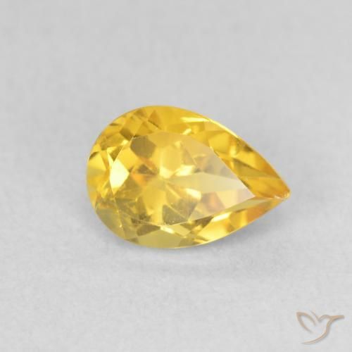 0.67克拉天然黄水晶，梨形，VVS-VS