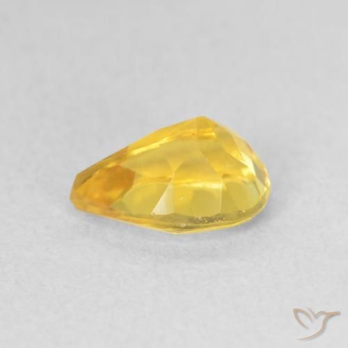 0.67克拉天然黄水晶，梨形，VVS-VS