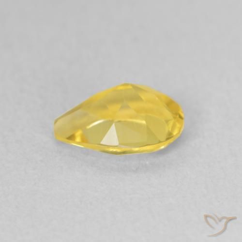 0.61克拉天然黄水晶，梨形，VVS-VS