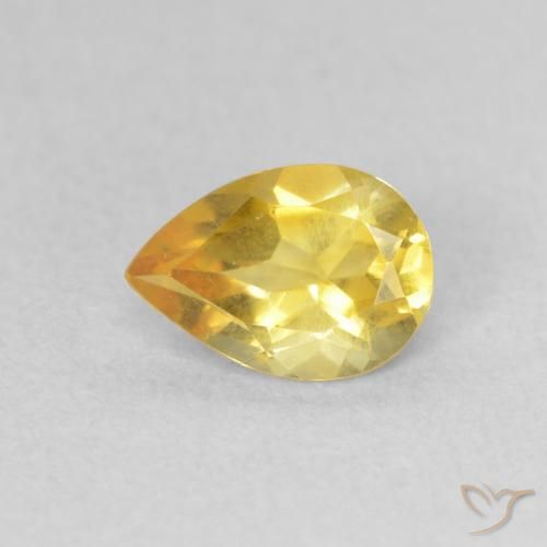 0.60ct 天然 金橙色 黄水晶, 梨形, VS