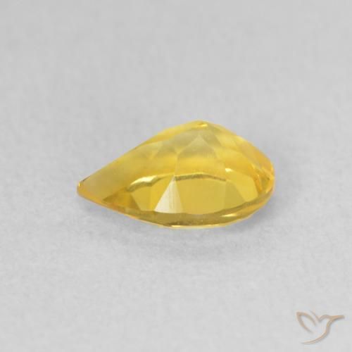 0.60克拉天然黄水晶，梨形，VS