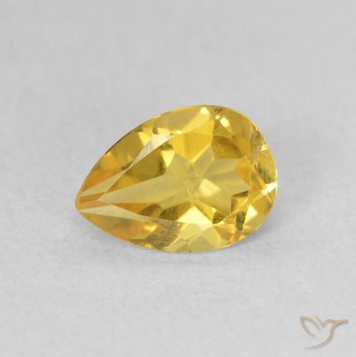 0.66ct 天然 金橙色 黄水晶, 梨形, VS