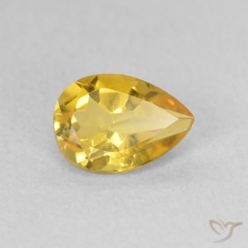 0.66克拉天然黄水晶，梨形，VS