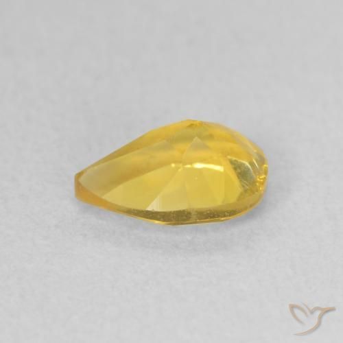 0.66克拉天然黄水晶，梨形，VS
