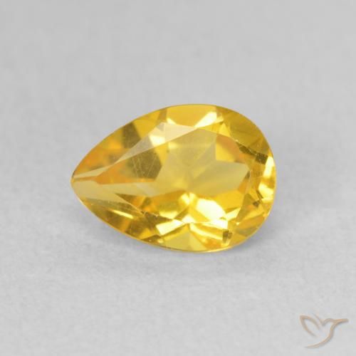 0.78ct 天然 金橙色 黄水晶, 梨形, VS