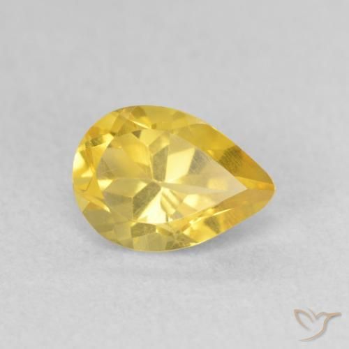0.76ct 天然 托斯卡纳黄 黄水晶, 梨形, VS