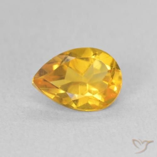 0.71ct 天然 中金 黄水晶, 梨形, VS