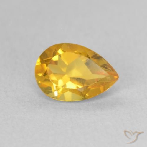 0.71克拉天然黄水晶，梨形，VS