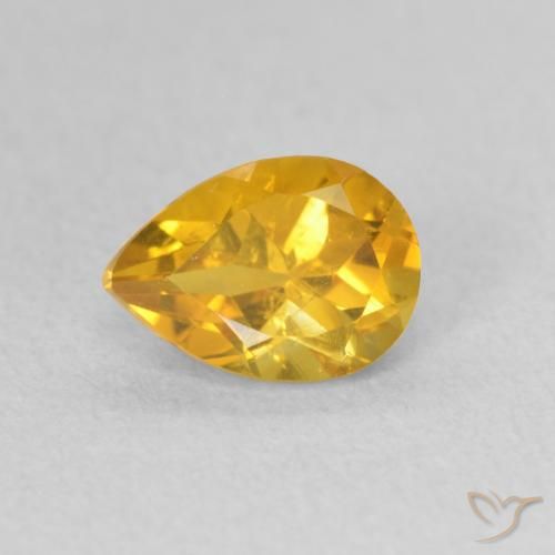 0.73ct 天然 金橙色 黄水晶, 梨形, VS