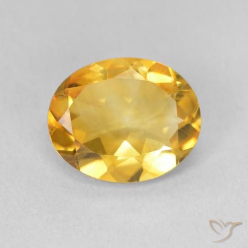 2.85ct 天然 金色 黄水晶, 椭圆形, VS