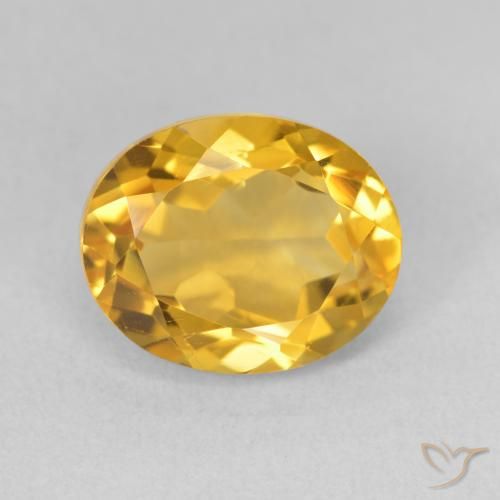 3.87ct 天然 亮金 黄水晶, 椭圆形, VS