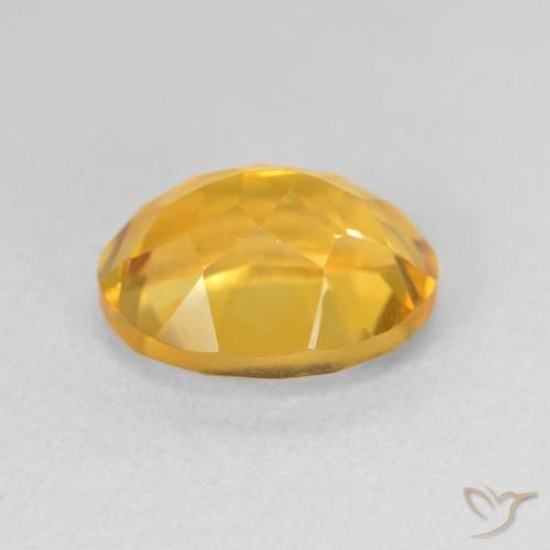 3.87克拉天然黄水晶，椭圆形，VS