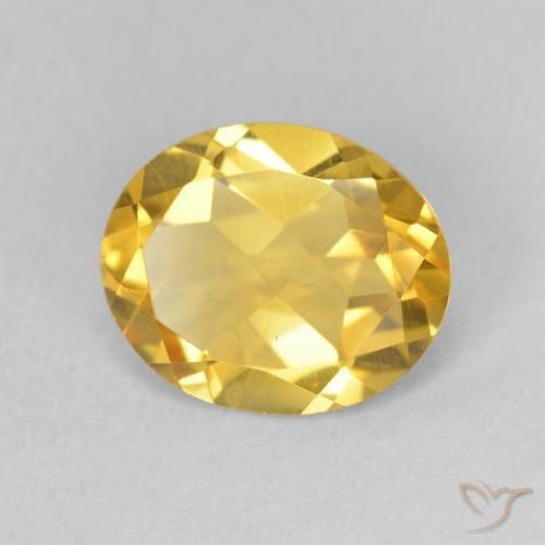 2.95克拉天然黄水晶，椭圆形，VVS-VS