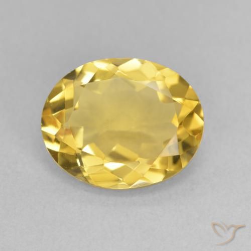 2.94ct 天然 中金 黄水晶, 椭圆形, 半透明