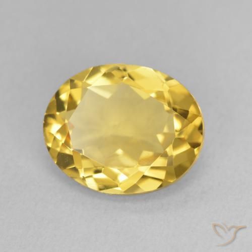 2.94克拉天然黄水晶，椭圆形，半透明