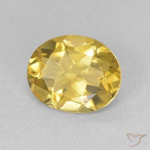 2.95克拉天然黄水晶，椭圆形，半透明