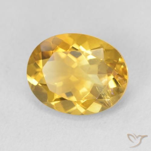 3.49克拉天然黄水晶，椭圆形，VS