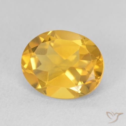 3.27克拉天然黄水晶，椭圆形，VS