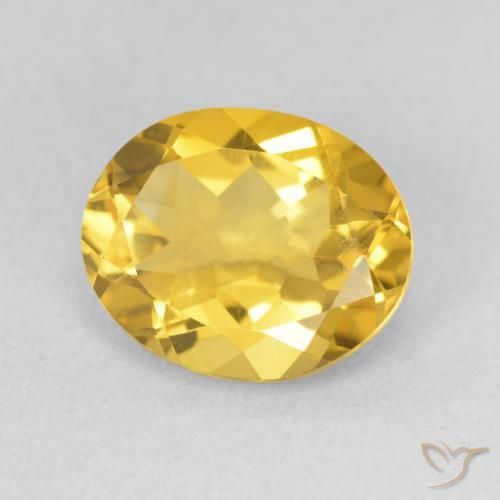 3.10克拉天然黄水晶，椭圆形，VS