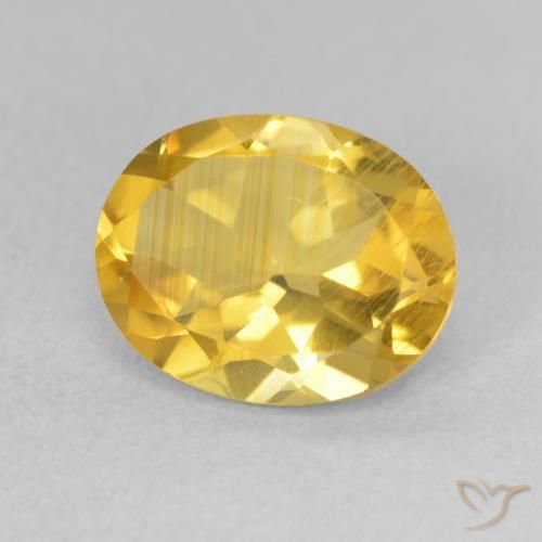 3.18克拉天然黄水晶，椭圆形，VS
