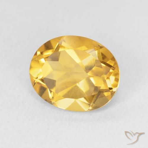 3.38克拉天然黄水晶，椭圆形，VVS