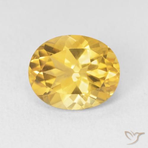 3.55ct 天然 金色 黄水晶, 椭圆形, VVS