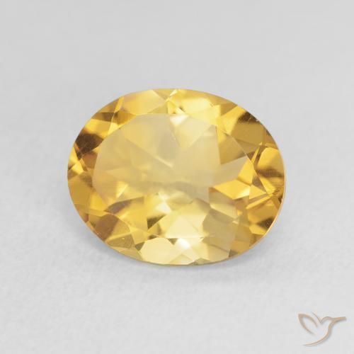 2.94克拉天然黄水晶，椭圆形，VS