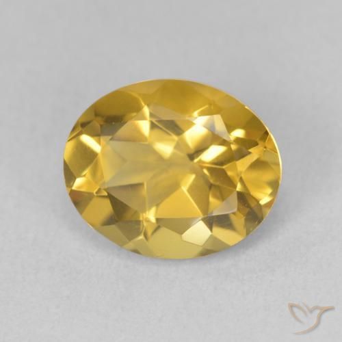 3.39克拉天然黄水晶，椭圆形，VVS-VS