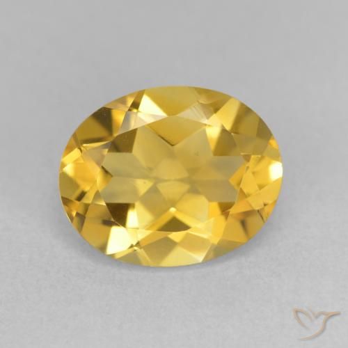3.18ct 天然 深金 黄水晶, 椭圆形, VVS-VS