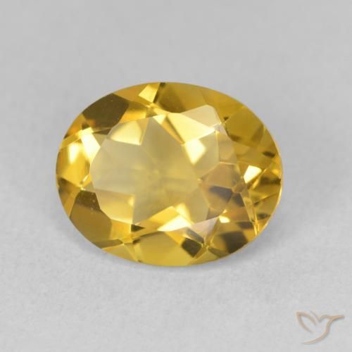 3.18克拉天然黄水晶，椭圆形，VVS-VS