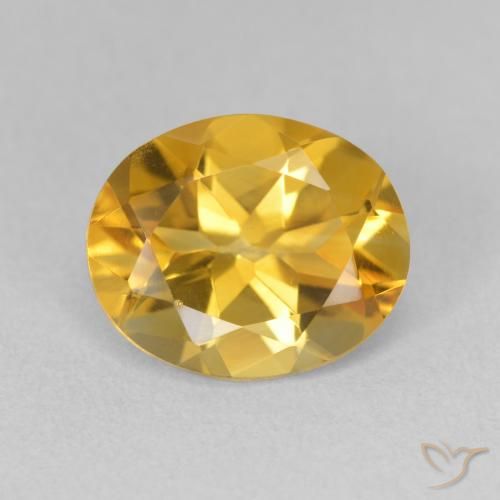 3.28ct 天然 金色 黄水晶, 椭圆形, VVS