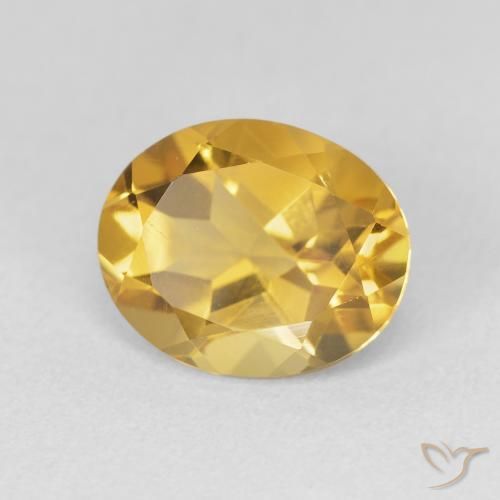3.48克拉天然黄水晶，椭圆形，VVS-VS