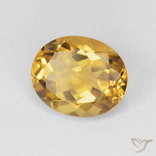 3.47克拉天然黄水晶，椭圆形，VVS-VS