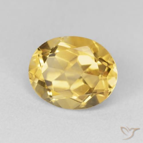 3.43克拉天然黄水晶，椭圆形，VVS-VS
