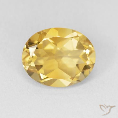 3.48ct 天然 金色 黄水晶, 椭圆形, VVS-VS