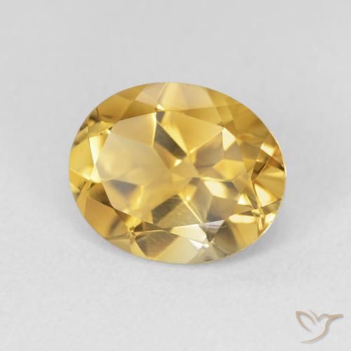3.25克拉天然黄水晶，椭圆形，VVS-VS