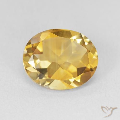 3.38ct 天然 深金 黄水晶, 椭圆形, VVS-VS
