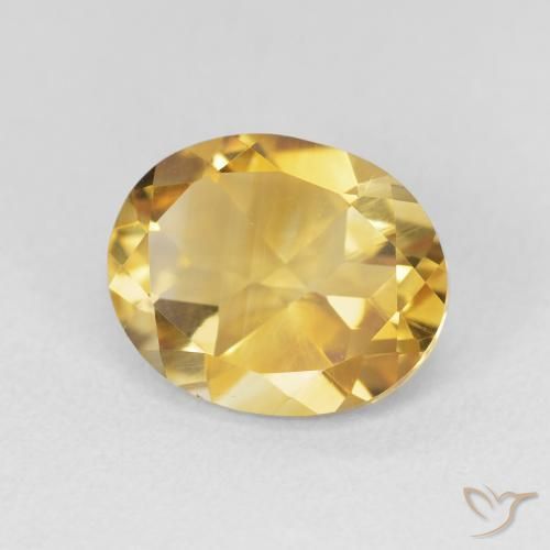 3.38克拉天然黄水晶，椭圆形，VVS-VS