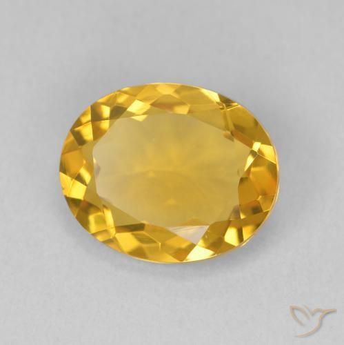 2.94克拉天然黄水晶，椭圆形，VVS
