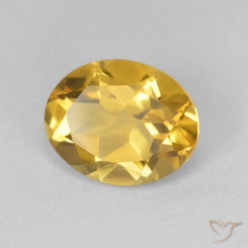 3.03克拉天然黄水晶，椭圆形，VVS-VS