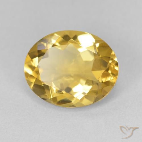 3.31克拉天然黄水晶，椭圆形，VVS-VS