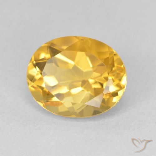 3.34克拉天然黄水晶，椭圆形，VVS-VS