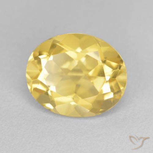 3.35克拉天然黄水晶，椭圆形，VVS-VS