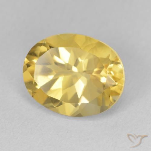 3.82克拉天然黄水晶，椭圆形，VVS-VS
